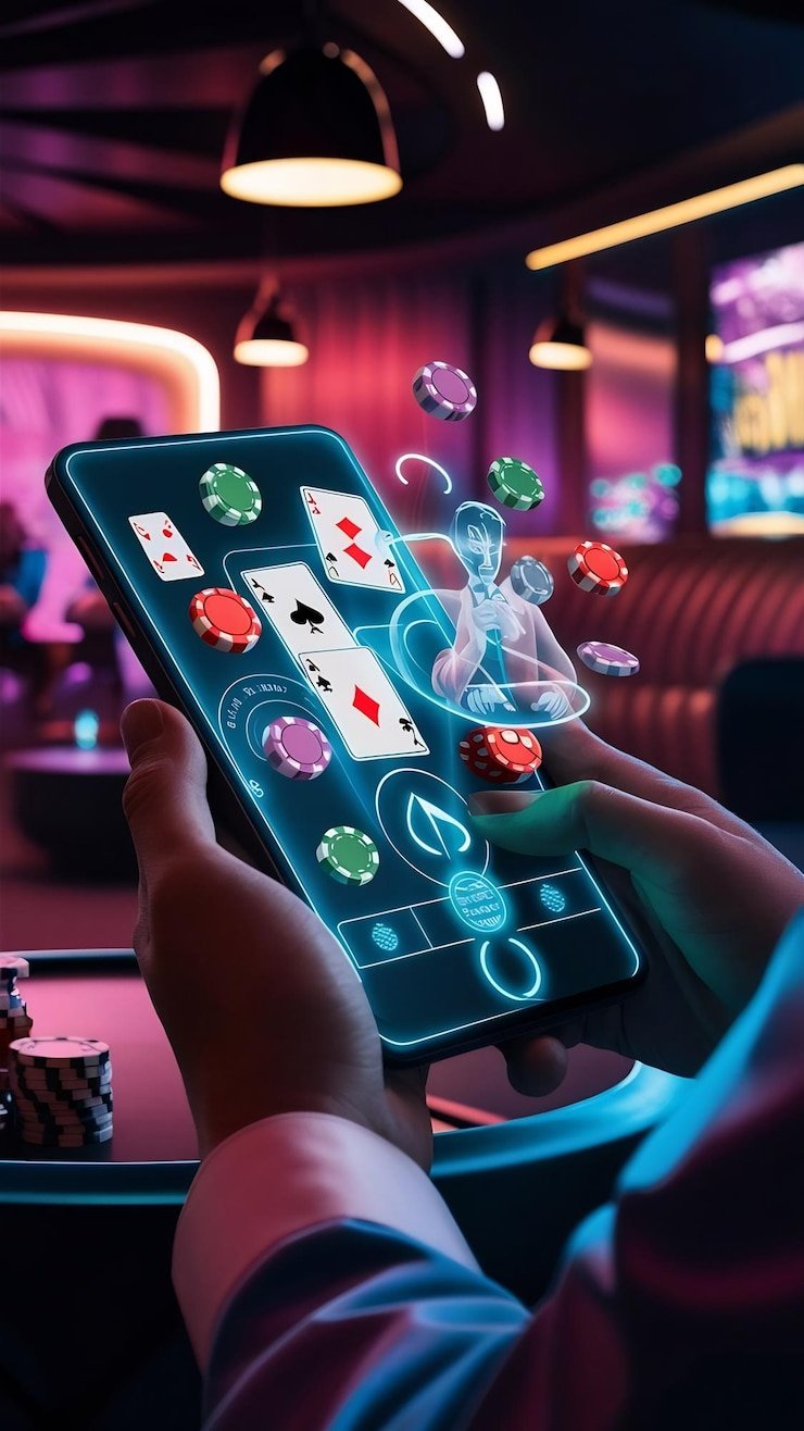 Studio live-dealer Three Card Poker opaltogel dengan multi-kamera